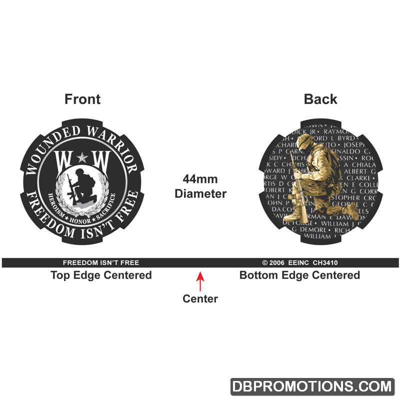 custom chip ceramic military challenge coin wounded warrior